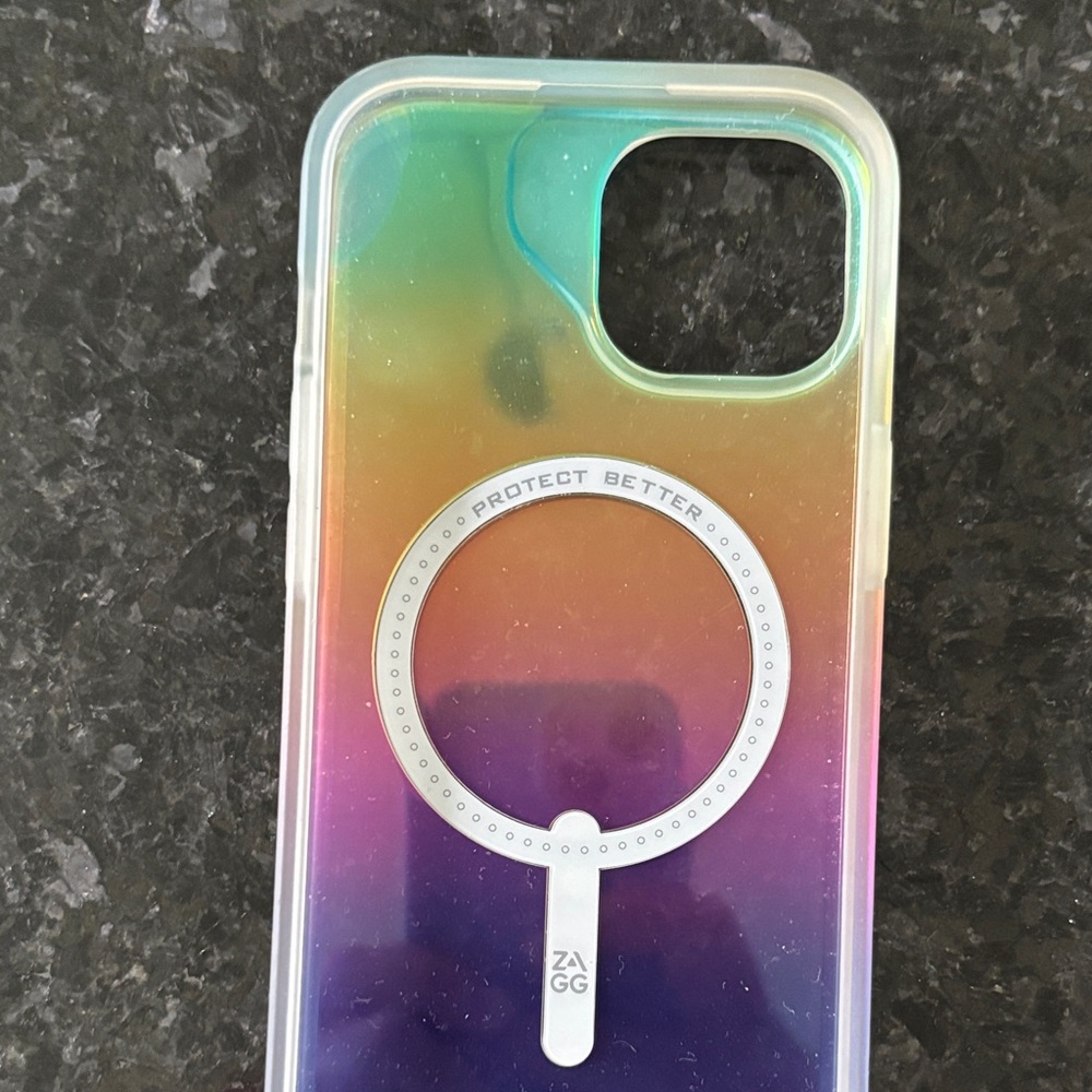 Gradient Metallic Rainbow Phone Case - Purple, Green, Yellow